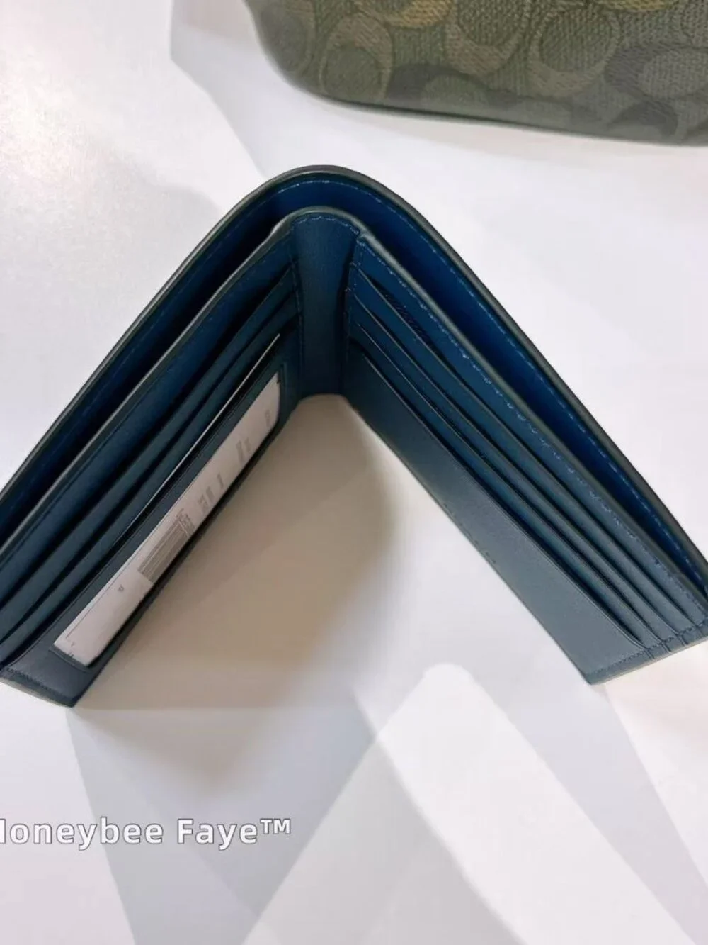 NWT Coach MEN's Id Billfold Wallet In Signature Canvas CY394 Ink Blue